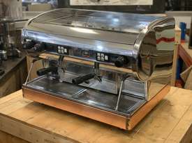 SAN MARINO LISA 2 GROUP CHROME BRASS BASE ESPRESSO COFFEE MACHINE - picture1' - Click to enlarge