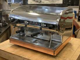 SAN MARINO LISA 2 GROUP CHROME BRASS BASE ESPRESSO COFFEE MACHINE - picture2' - Click to enlarge