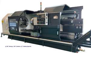CNC LATHE 21IN HOLLOW SPINDLE MEGABORE 50 IN SWING NEW.