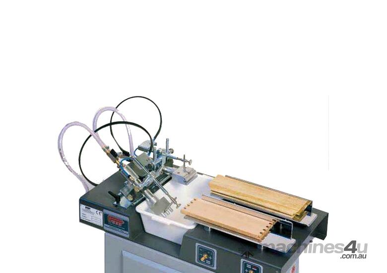 caption Semi Automatic Glue Spreading Machine with Two Heads for Profiles and Joints 9033 by Pizzi