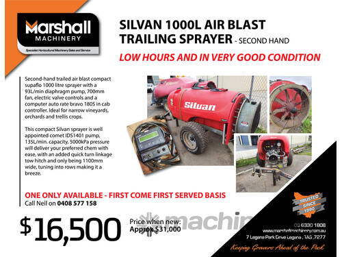 Silvan 1000L Air Blast Sprayer