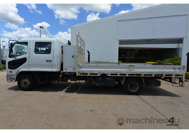 caption 2010 MITSUBISHI FUSO FK 600 - Dual Cab - Tray Truck - Tray Top Drop Sides