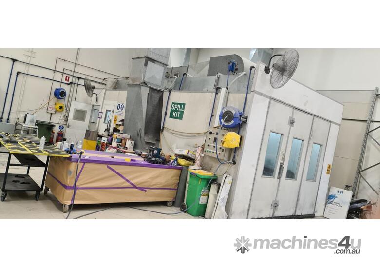 Used custom built Fully operational paint booth with paint mixing room