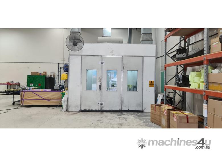 Used custom built Fully operational paint booth with paint mixing room