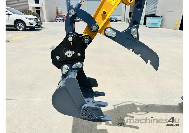 caption Mini Excavator Machinery - 1.0T Mini Excavator, 8 FREE Attachments, Compact & Powerful Solution
