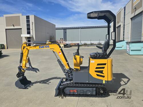 caption Mini Excavator Machinery - 1.0T Mini Excavator, 8 FREE Attachments, Compact & Powerful Solution