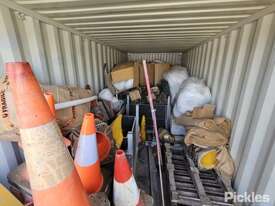 20ft Shipping Container, D.O.M 2008, Timber Flooring, Contents Includes Assorted Traffic Cones, Ramp - picture2' - Click to enlarge