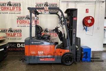 TOYOTA 7FBE18 62910 1.8 TON 1800 KG CAPACITY ELECTRIC FORKLIFT 4300 MM 3 STAGE CONTAINER MAST