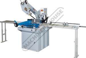EB-330DSC Swivel Head-Dual Mitre Metal Cutting Band Saw with Conveyor System 2 Blade Speed 36 - 72mp