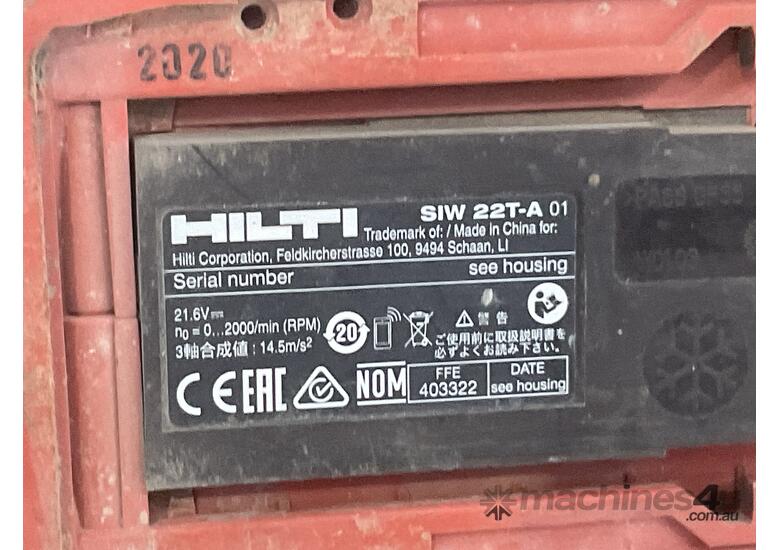 caption Hilti SIW 22T-A Cordless Impact Wrench