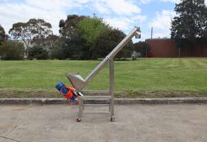 Stainless Steel Hopper Screw Auger Conveyor - 1.68m High