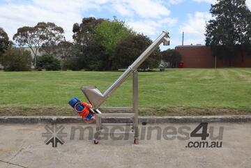 Stainless Steel Hopper Screw Auger Conveyor - 1.68m High