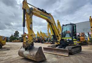 2021 YANMAR VIO80 8T EXCAVATOR (M758) WITH RUBBER TRACKS, HITCH, BUCKETS AND 1475 HOURS