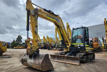 2021 YANMAR VIO80 8T EXCAVATOR (M758) WITH RUBBER TRACKS, HITCH, BUCKETS AND 1475 HOURS