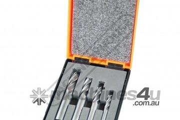 Metric Industrial Carbide End Mill Set - 4 Piece 6, 8, 10, 12mm
