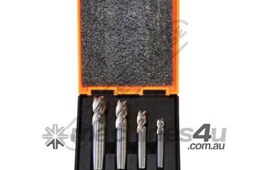 Metric 4-Flute Carbide End Mill Set - 4 Piece 6, 8, 10, 12mm