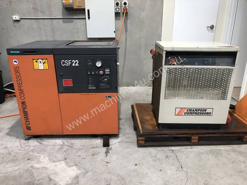 Champion CSF22 Screw Compressor With Refrigerated Air Dryer + Filtration 120 CFM