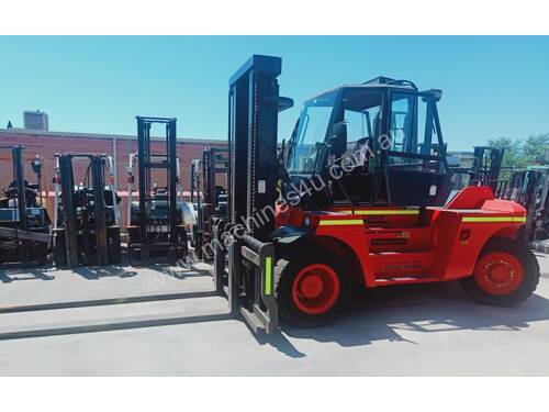 Linde 12000kg Diesel Forklift with 3700mm Mast, Sideshift & Fork Positioner