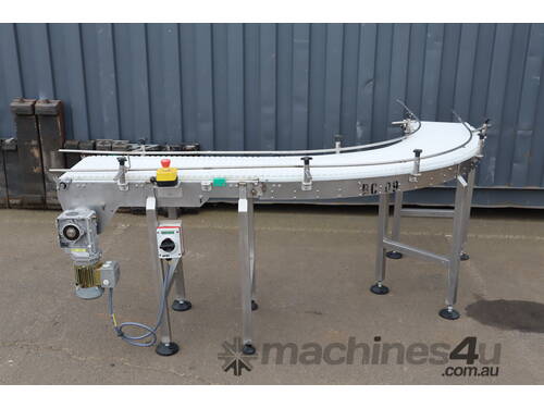 Stainless Curved 90 Degree Corner Motorised Conveyor