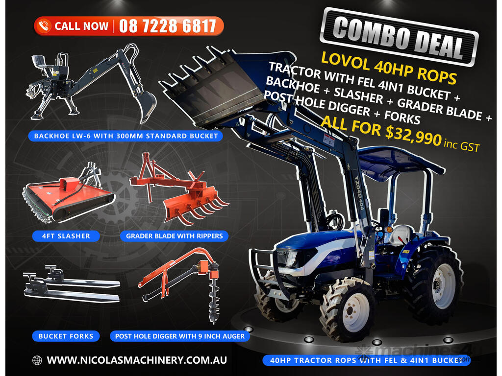 New lovol LOVOL 40HP HEAVYDUTY TRACTOR COMBO DEAL AUSTRALIA WIDE
