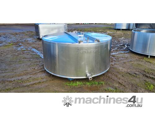 STAINLESS STEEL TANK, MILK VAT 1500lt