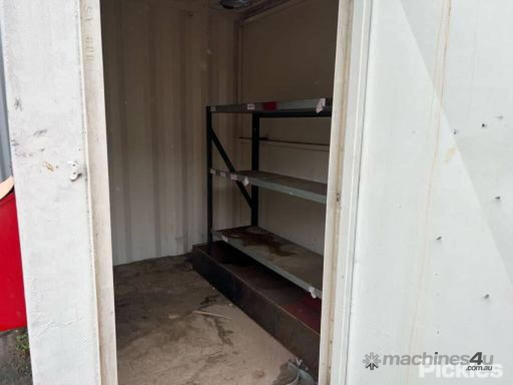 Used 40ft Shipping Container Color White 2 x Chemical Storage Sections 1 x Storage Area with