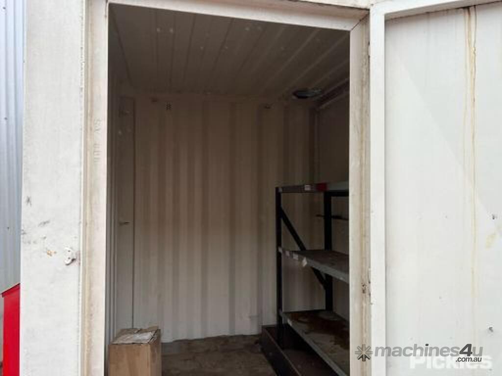 Used 40ft Shipping Container Color White 2 x Chemical Storage Sections