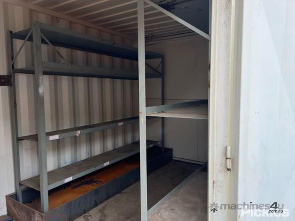 Used 40ft Shipping Container Color White 2 x Chemical Storage Sections 1 x Storage Area with