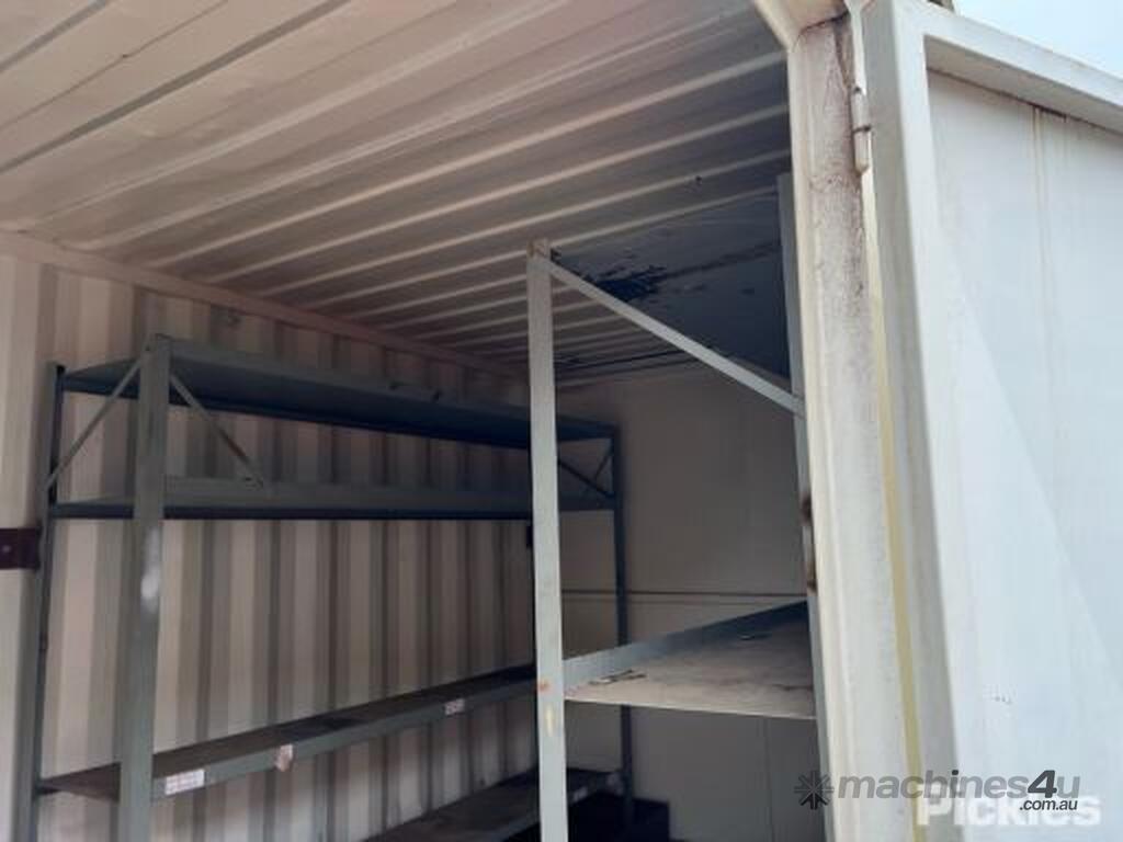 Used 40ft Shipping Container Color White 2 x Chemical Storage Sections