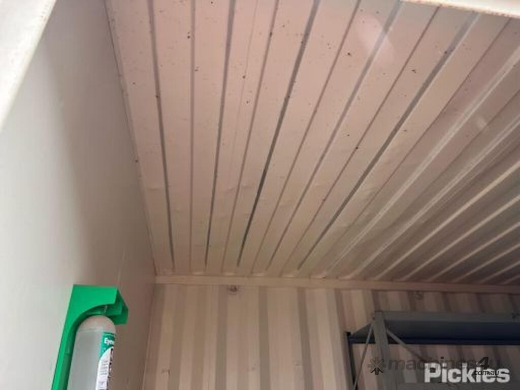 Used 40ft Shipping Container Color White 2 x Chemical Storage Sections