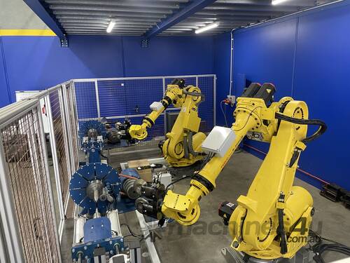 caption Fanuc 165ib Metal Spinning Robot cell - Boost Efficiency and Precision Today!