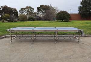 Stainless Steel Motorised Belt Conveyor - 4.85m Long