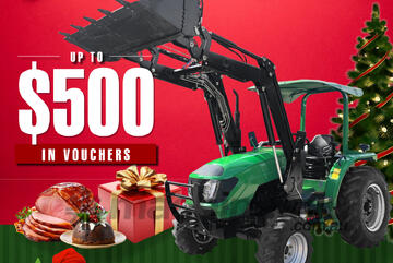 AgKing - 50HP Tractor ROPS 4WD AK504 with FEL & 4in1 Bucket