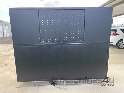 Unused 18 Drawer Stainless Steel Tool Cabinet / Work Bench (7ft)