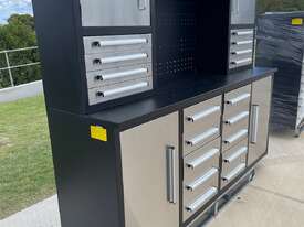 Unused 18 Drawer Stainless Steel Tool Cabinet / Work Bench (7ft) - picture0' - Click to enlarge