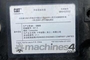 2023 Caterpillar 301.5 Excavator (Rubber Tracked)