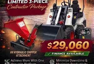 Brand New Ozziquip AL20 Mini Loader 4-in-1 with Chipper 3-Piece Package