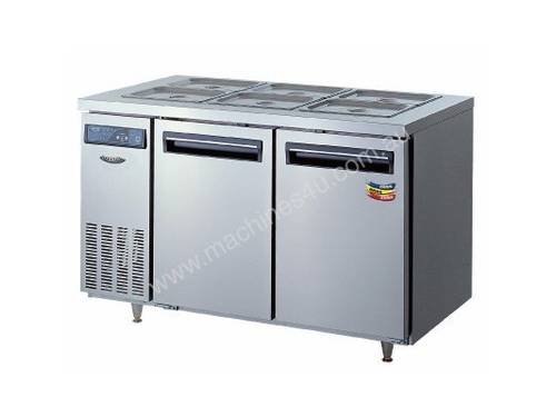 Lassele LTB-1571PC Two Solid Door Under Bench Fridge w/Topping Unit - 1500mm