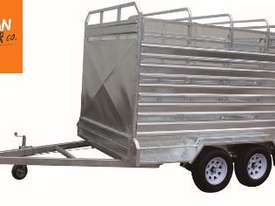 10X6 TANDEM HOT DIP GALVANISED STOCK CATTLE TRAILER CRATE COW LIVESTOCK FARM 2800ATM - picture1' - Click to enlarge