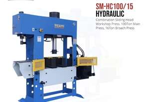 2 in 1 Multi Purpose Hydraulic Workshop Press - 100Ton With 15Ton Broach Press