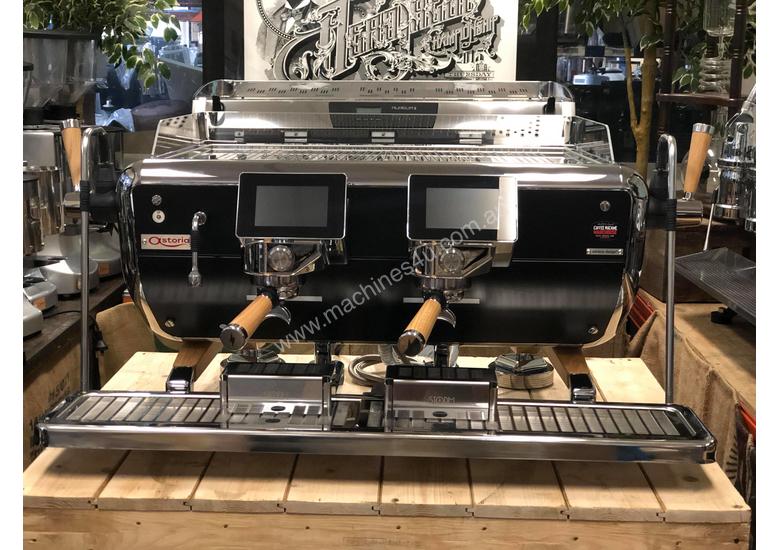 caption ASTORIA STORM 2 GROUP BLACK AND TIMBER BRAND NEW ESPRESSO COFFEE MACHINE