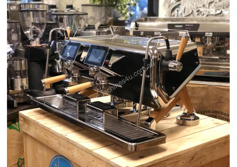 caption ASTORIA STORM 2 GROUP BLACK AND TIMBER BRAND NEW ESPRESSO COFFEE MACHINE