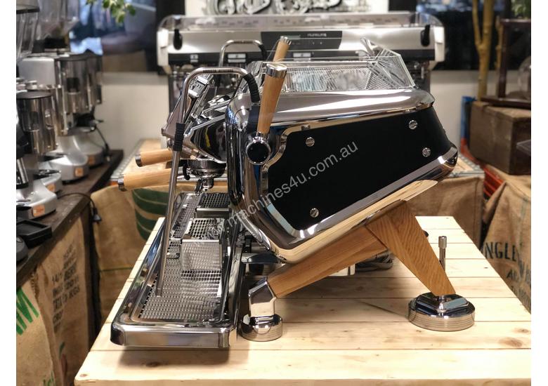 caption ASTORIA STORM 2 GROUP BLACK AND TIMBER BRAND NEW ESPRESSO COFFEE MACHINE
