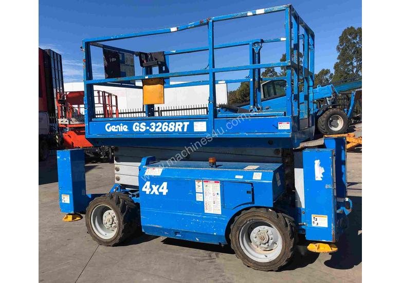caption 32ft Rough Terrain Genie Scissor Lift