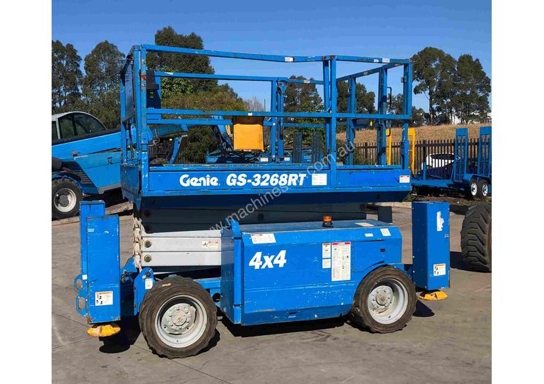 caption 32ft Rough Terrain Genie Scissor Lift