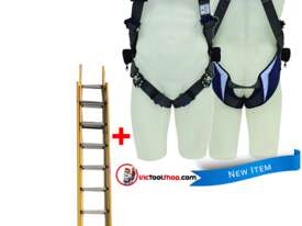 Branach Fibreglass Extension Ladder 3.3 to 5.5m with Exofit Safety Harness - picture0' - Click to enlarge