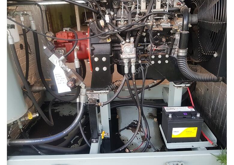 caption 60 HP 2011 Silenced Isuzu 4 Cyclinder Turbo Diesel Kawasaki Hydraulic Power Pack