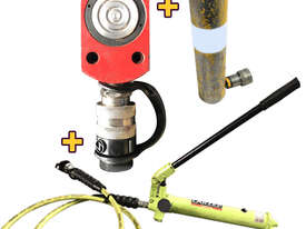 Larzep Hydraulic Hand Pump, Enerpac 10 Ton Ram Cylinder and BVA 10 Ton Porta Power Ram - picture0' - Click to enlarge