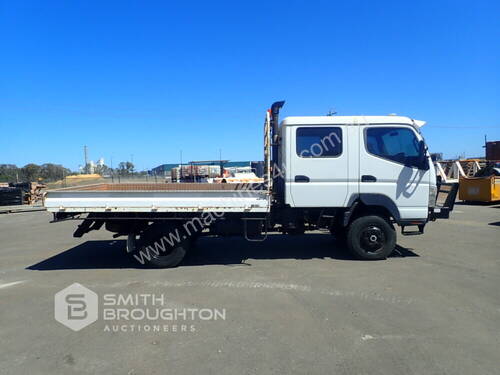 2010 MITSUBISHI CANTER 7/800 4X4 DUAL CAB FLAT TOP TRUCK