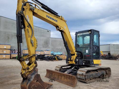 2016 YANMAR VIO55-6 5.6T EXCAVATOR WITH A/C CABIN, STEEL TRACKS WITH PADS AND 2885 HOURS